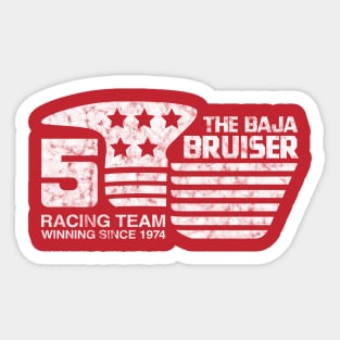 1974 - Baja Bruiser (Original - White on Red - Worn) Sticker